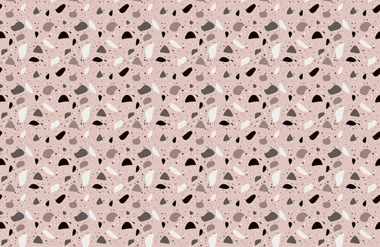 Wallpaper mural with a pink terrazzo and marble pattern for home decoration