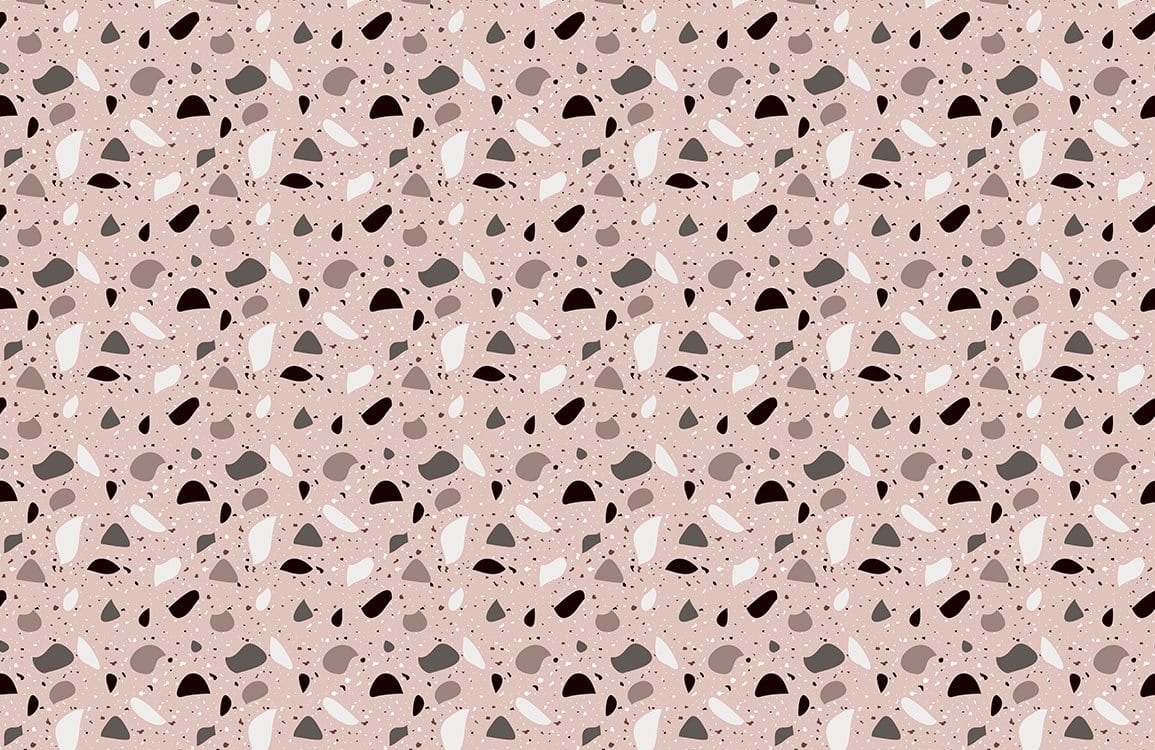 Modern Terrazzo Style Pink Mural Wallpaper
