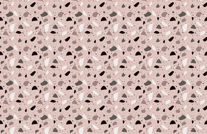 Wallpaper mural with a pink terrazzo and marble pattern for home decoration