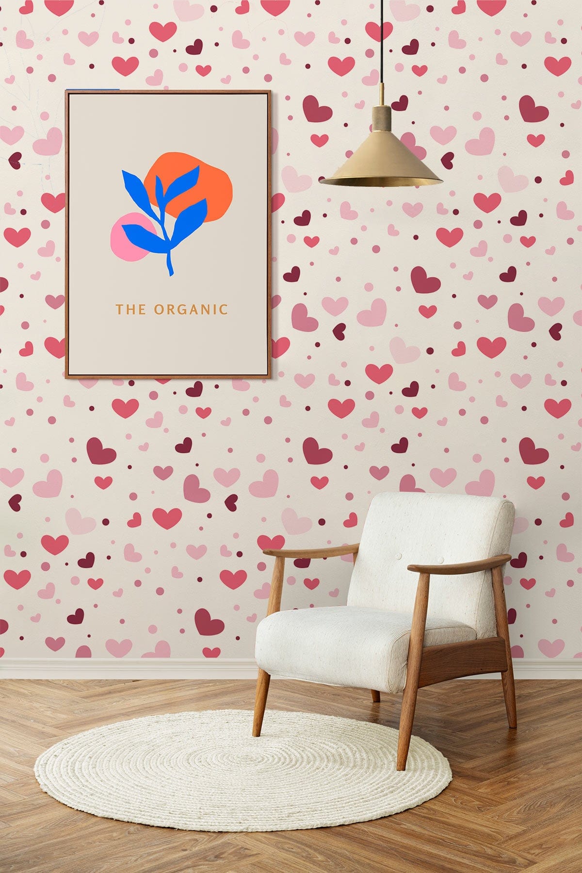Love Pattern on white background Wallpaper Mural for hallway