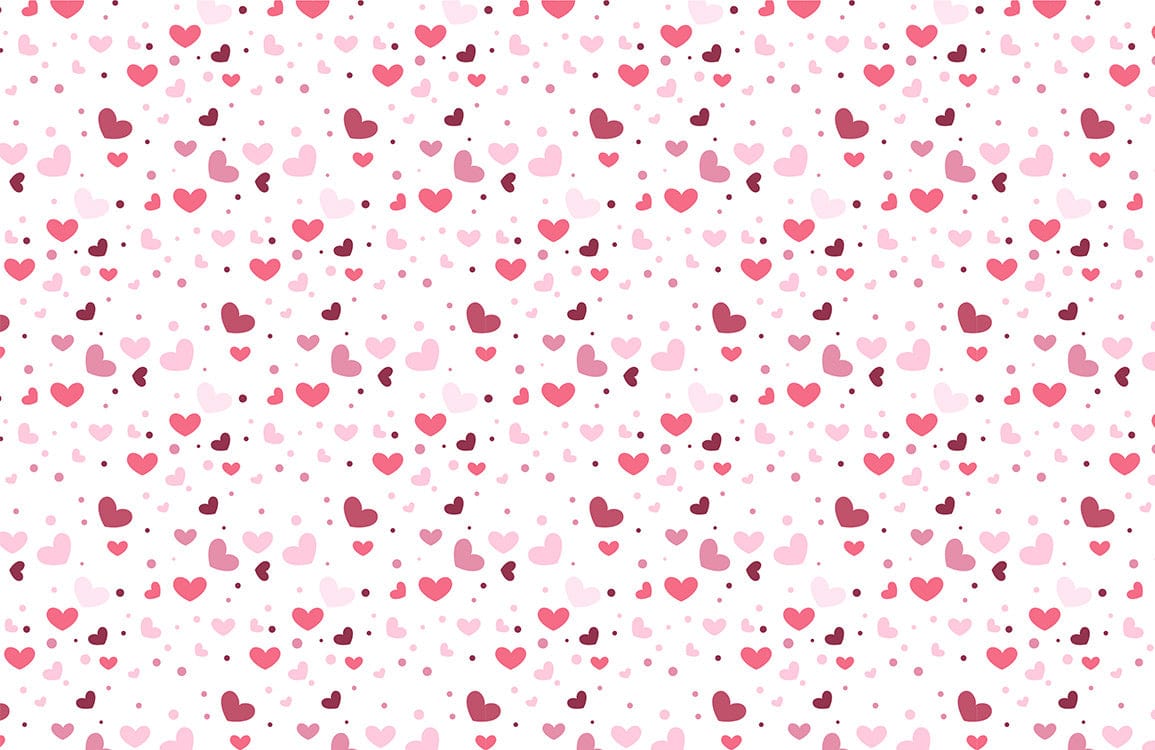 Whimsical Pink Heart Pattern Mural Wallpaper
