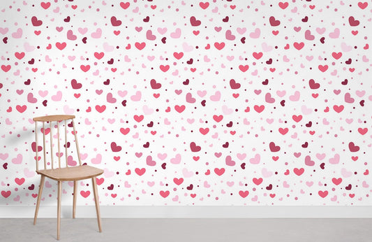 Love Pattern on white background Wallpaper Mural for Room decor