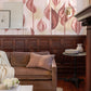 custom pink leaf wallpaper mural for living room design