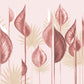 3D pink leaf wallpaper mural for living room