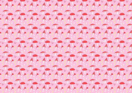 custom pink mushrooms wallpaper mural plain