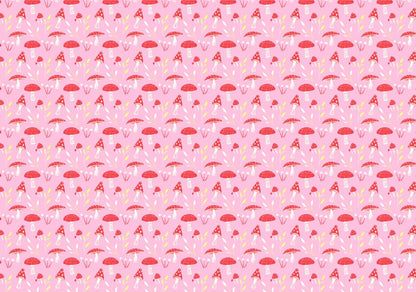 custom pink mushrooms wallpaper mural plain
