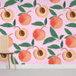 Pink Peach Fruit Pattern Wallpaper Mural