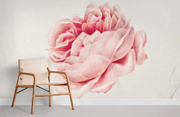 Vintage Pink Floral Blossom Mural Wallpaper