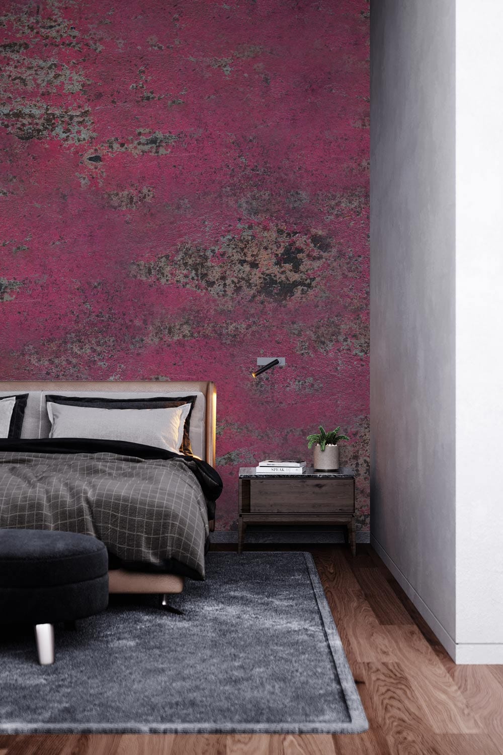 pink rust wall cool industrial photo murals bedroom