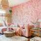 Pink Side Faces Wallpaper Mural for Use as Decoration in the Living Room