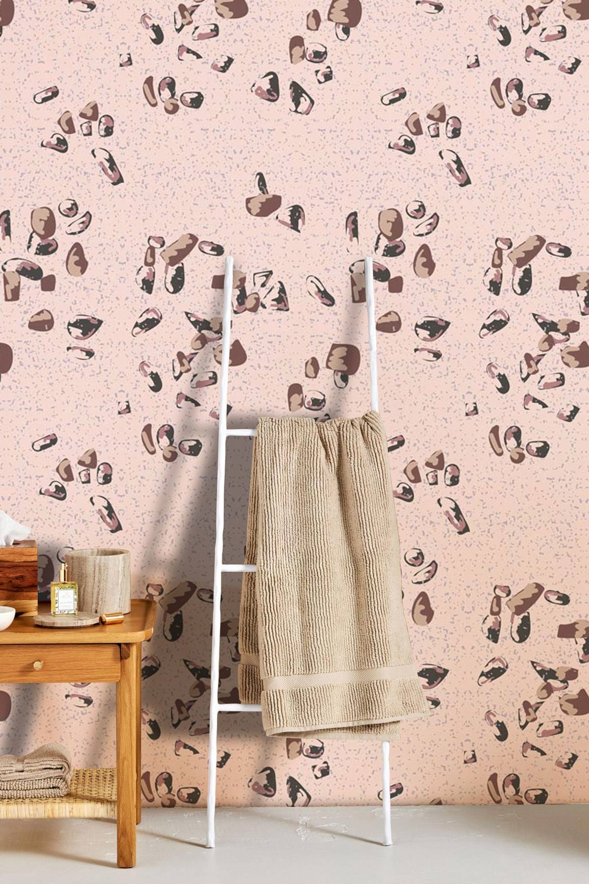 Decorate your living room with this fragmented marble pattern wallpaper mural.