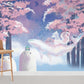 Whimsical Cherry Blossom Fantasy Mural Wallpaper