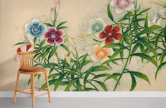 Flower Beauty Wallpaper Mural For Room