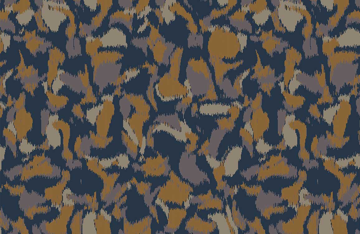 Abstract Navy Gold Brushstroke Mural Wallpaper