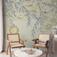 Wallpaper Mural with Soft Flowers Perfect for Decorating a Reading Room