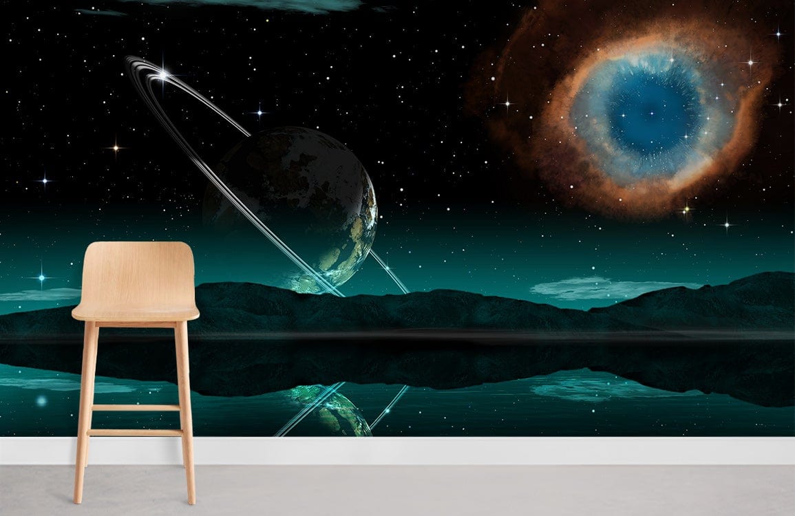 Green Planetary Nebula Wall Mural for room decor