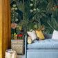 jungle forest wall mural lounge interior design
