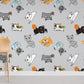 Whimsical Playful Cat Mural Wallpaper