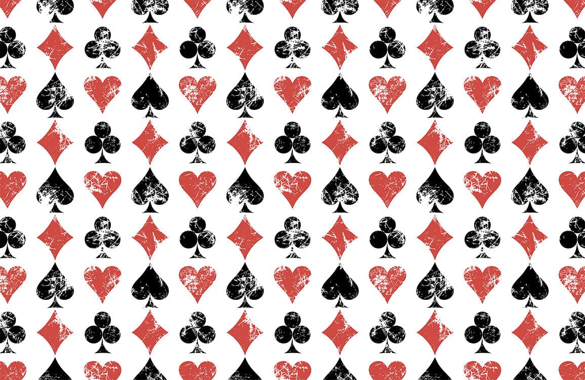 Red and Black Playing Cards Mural Wallpaper