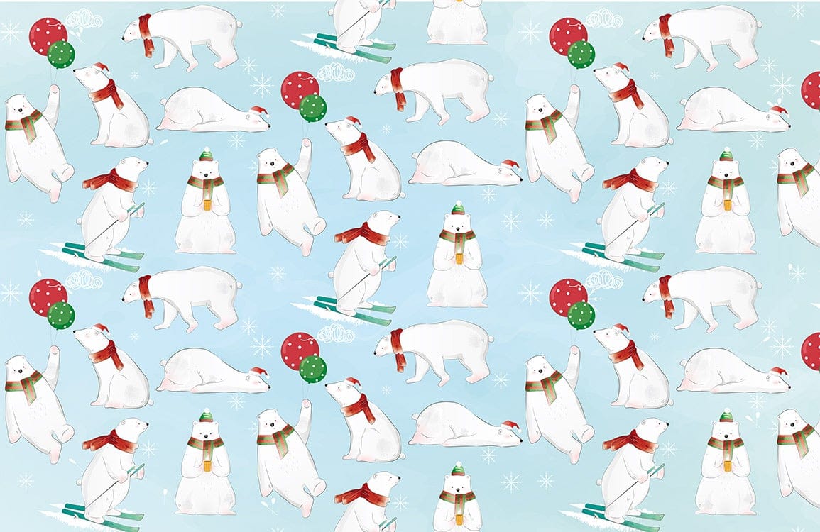 Exercising Polar Bear Wallpaper Home Decor