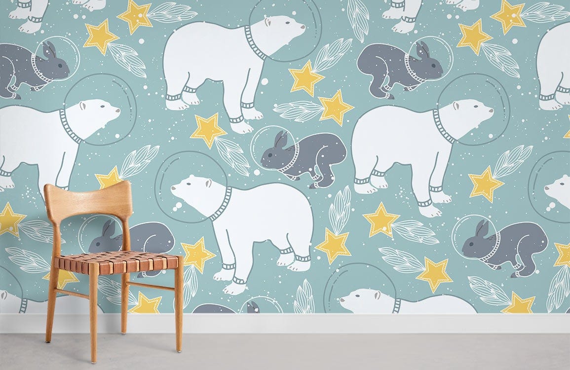 Polar Bear Rabbit Wallpaper For Room