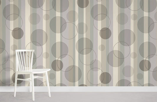 Geometric Circles Neutral Mural Wallpaper