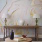 Wall Mural Decoration Using Polychrome Pink Marble for the Hallway