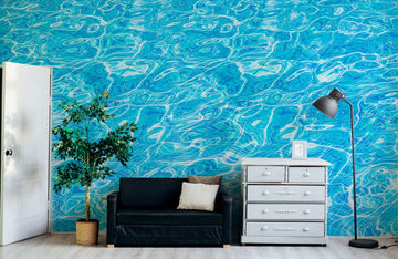 Abstract Blue Water Ripple Wallpaper Mural