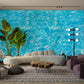 blue pool water wave wall mural living room decor