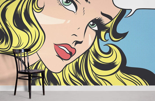 Vintage Pop Art Beauty Mural Wallpaper