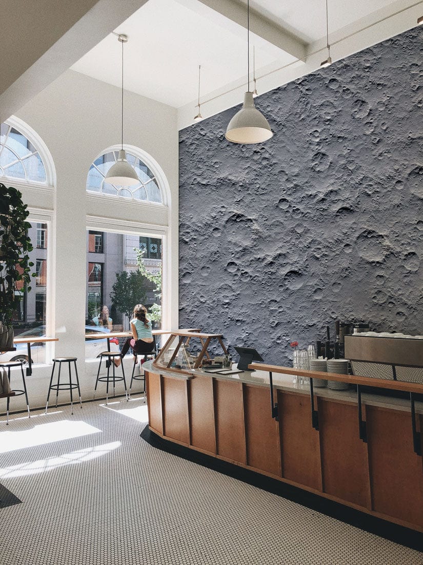 space and galaxy wallpaper mural dining room idea