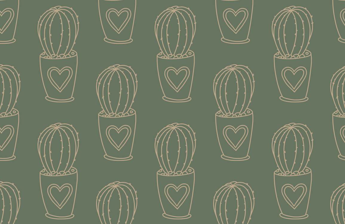 Home decoration wallpaper mural with a potted cactus design.