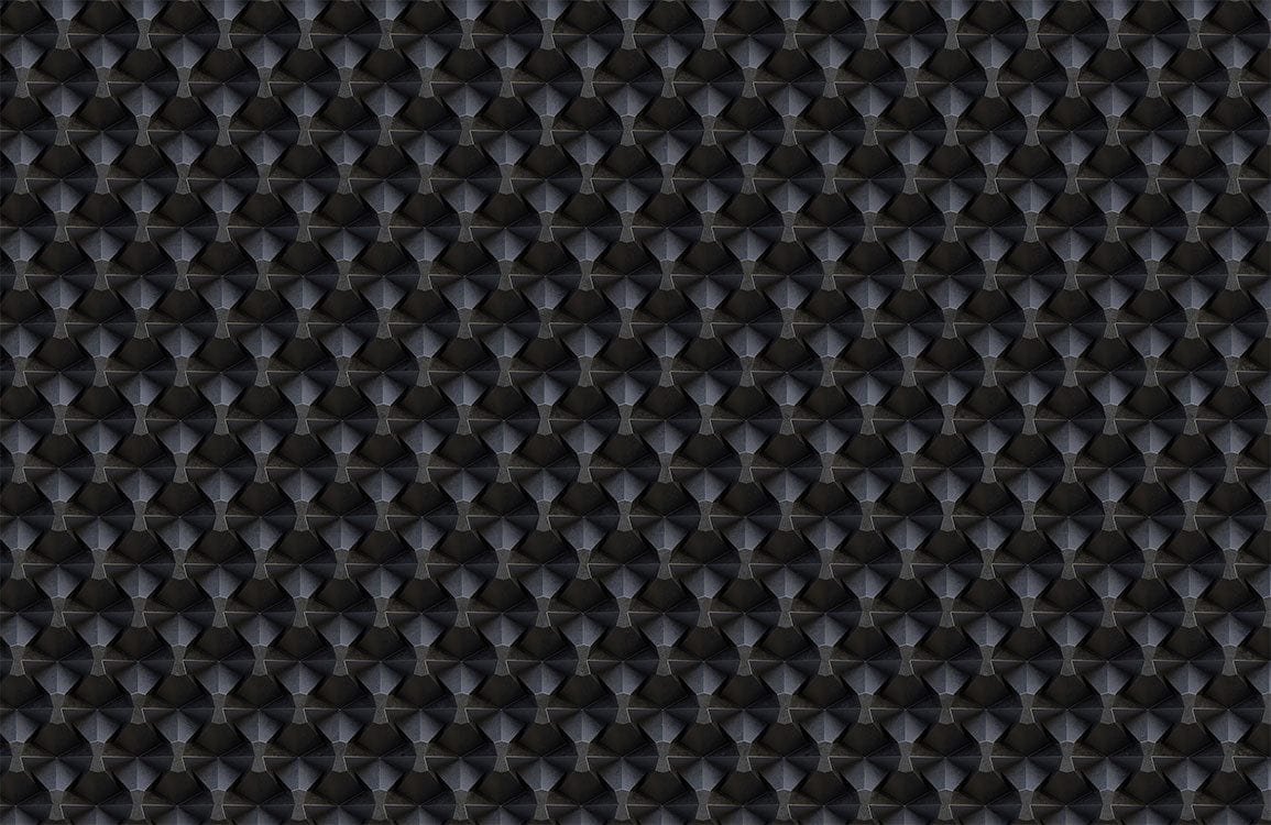 Modern Black Geometric 3D Mural Wallpaper