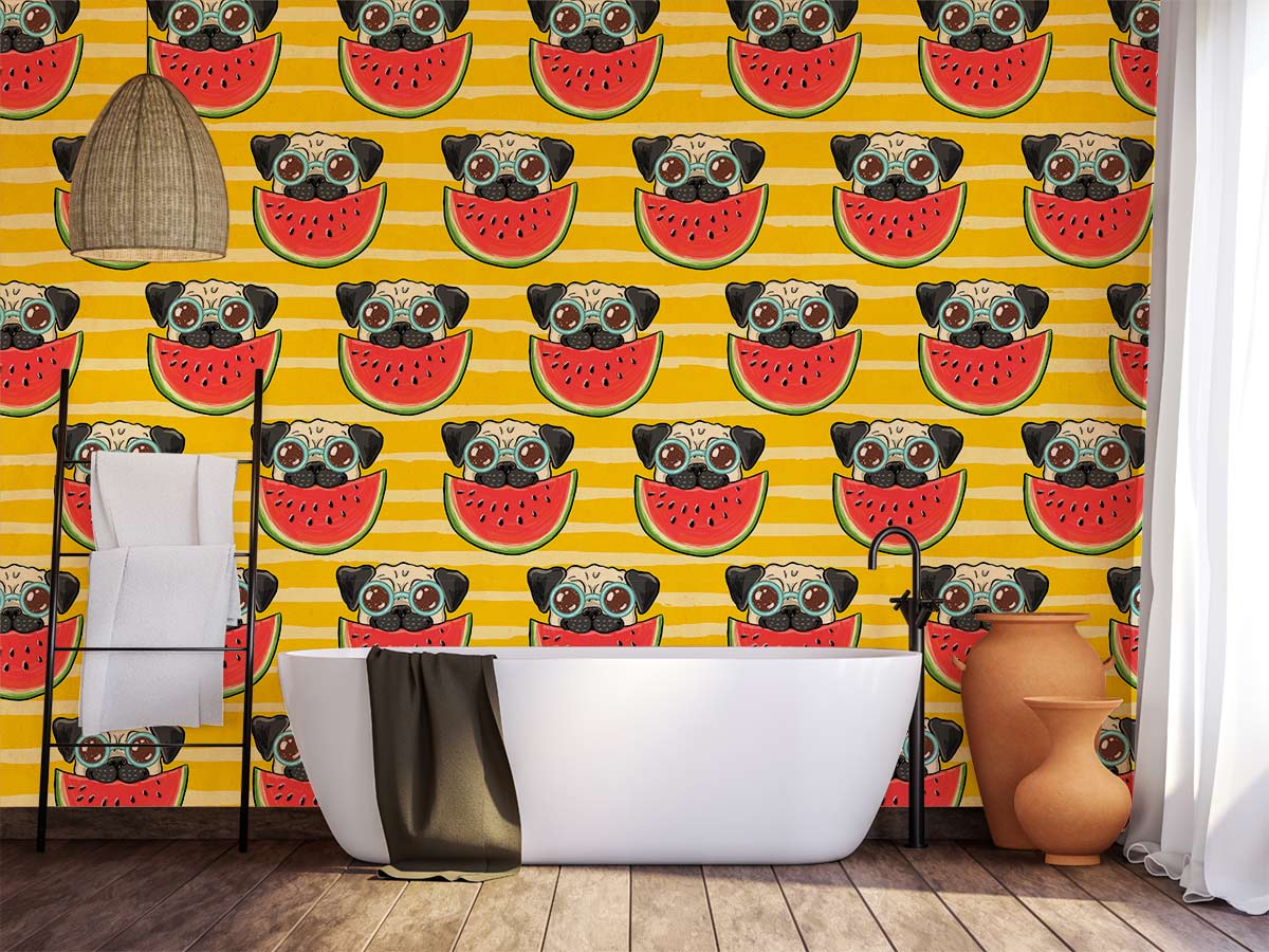 Pug Dog Animal Wallpaper Art Decoration Idea