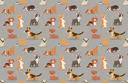 Puppy Pattern Dog Wall Mural Art Design