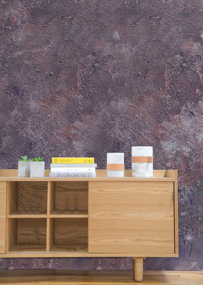 Wall Decoration Art Mural Wallpaper Featuring an Original Oil Painting in Purple