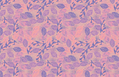 Pink Leaf Geometric Botanical Mural Wallpaper