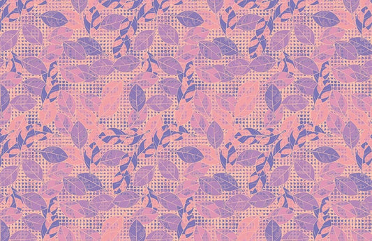 Pink Leaf Geometric Botanical Mural Wallpaper