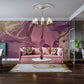 Decorative Purple and Gold Marble Wallpaper Mural for Living Room