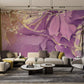 living room wallpaper mural purple and gold marble