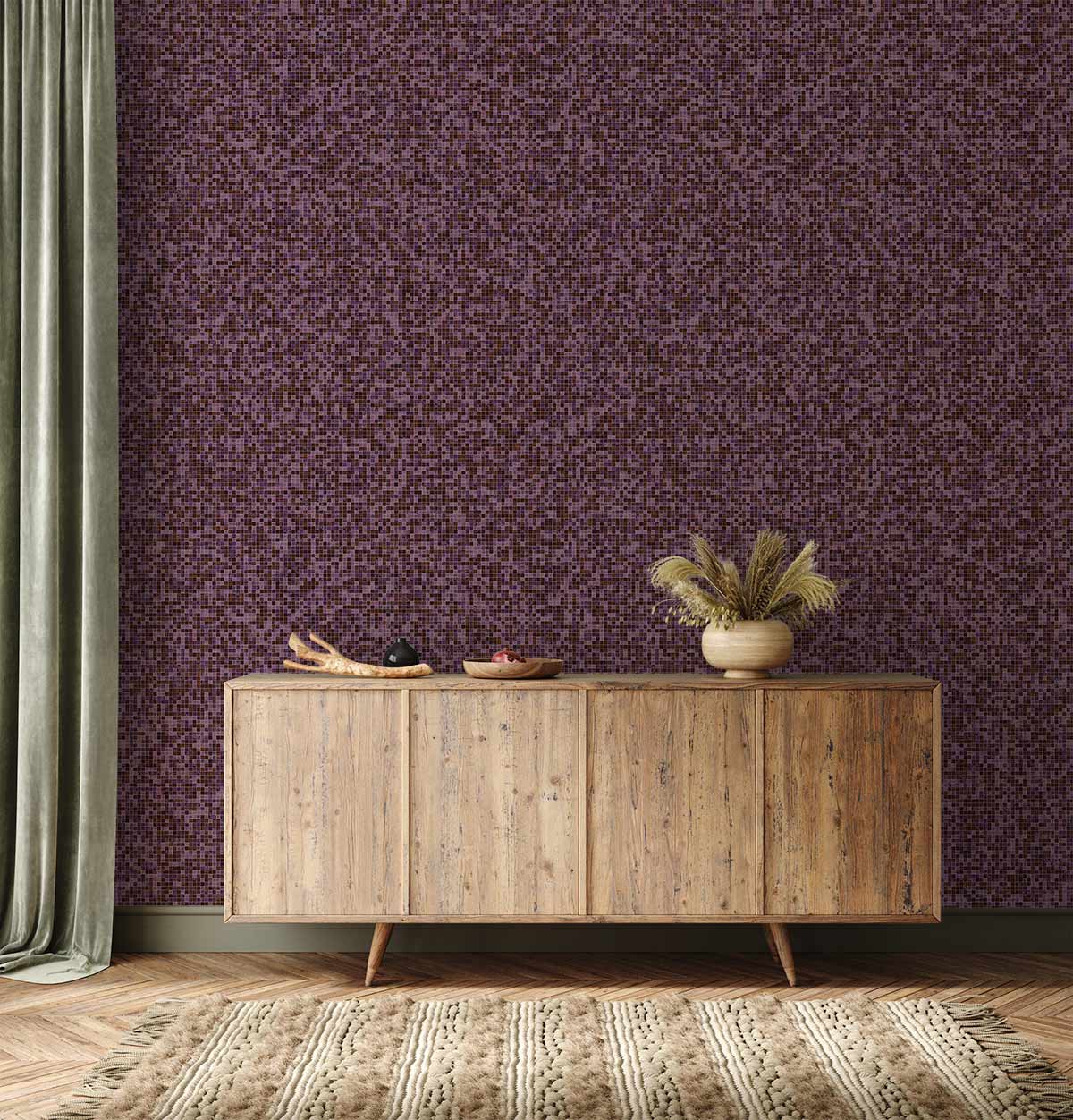 Wallpaper Mural Purple Mosaic Hallway