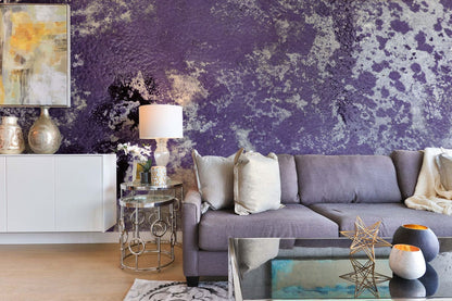 purple mottled wall art decor wallpaper mural lounge decoration idea
