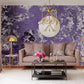 purple mottled wall industrial design living room decor