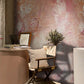 Wallcovering with an Oil Painting of a Pink Hallway Scenery Mural