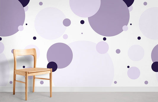 Purple round balls & dots Mural Wallpaper for Room decor