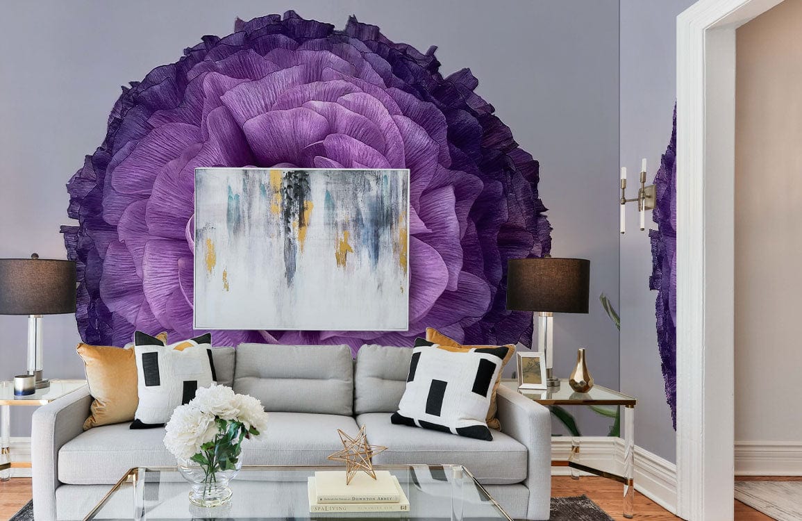 3d purple flower wallpaper mural living room decoration design