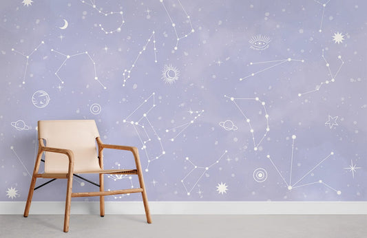 Purple Stars Wall Murals Room Decoration Idea