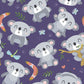 Koala & Purple Tree Mural Wallpaper Bedroom