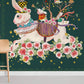 Room Mural Wallpaper Featuring Bunnies and Flowers