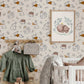 rabbit wallpaper with a handmade animal pattern